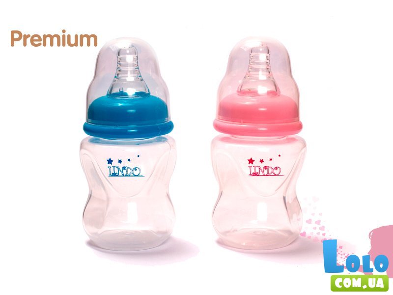 Бутылочка с силиконовой соской Lindo Premium А 12 (в ассортименте), 120 мл