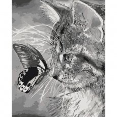 Картина по номерам Котенок и бабочка, Идейка