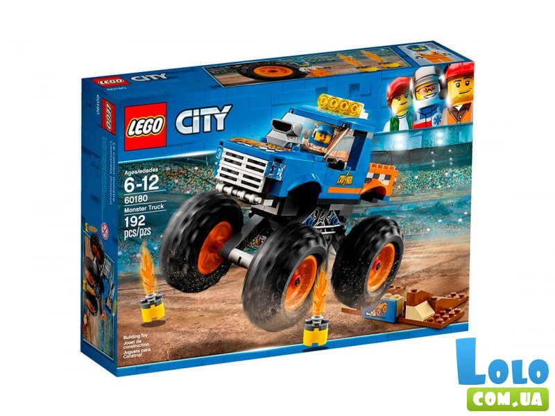 Конструктор Lego "Грузовик-монстр", серия "City" (60180), 192 эл.