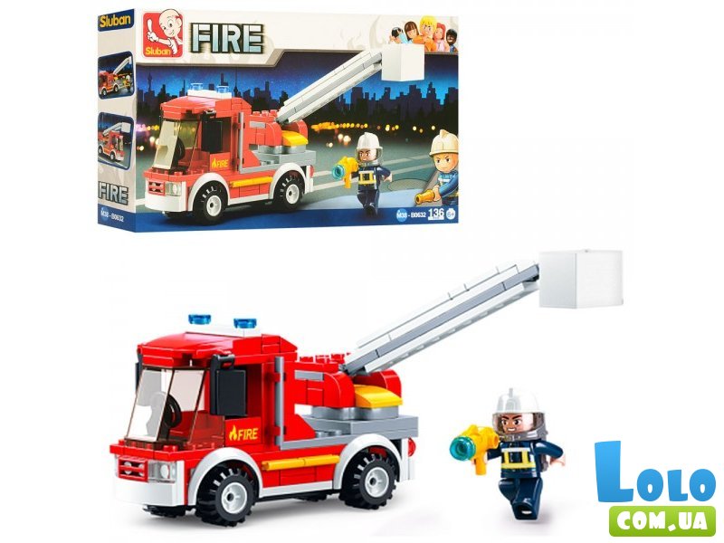 Конструктор Пожарная машина, серии Fire, Sluban (M38-B0632), 136 дет.