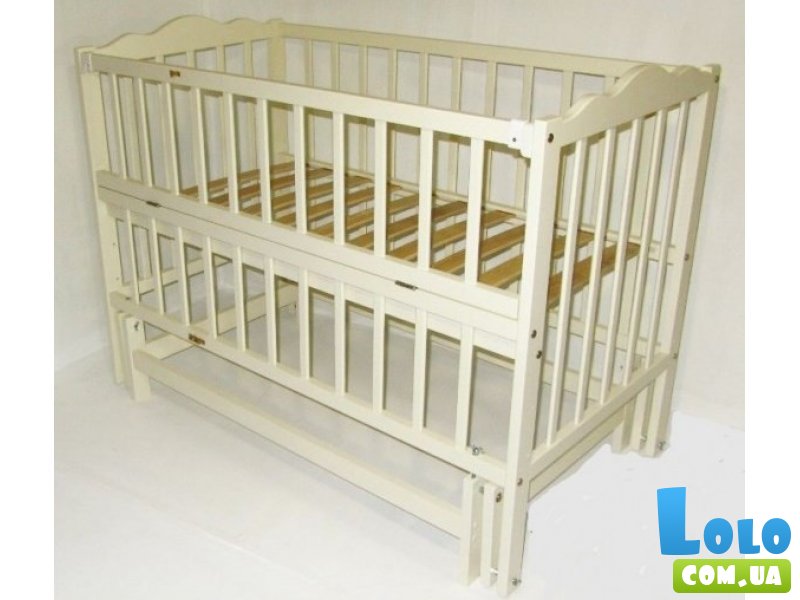 Кроватка Babyroom "Веселка" DVMO-2 (слоновая кость), шарнирная с откидной боковиной