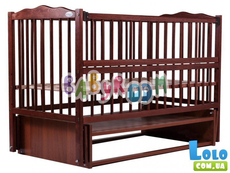 Кроватка Babyroom "Веселка" DVMO-2 (тик), шарнирная с откидной боковиной