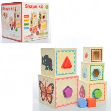 Деревянные кубики Пирамидка, сортер