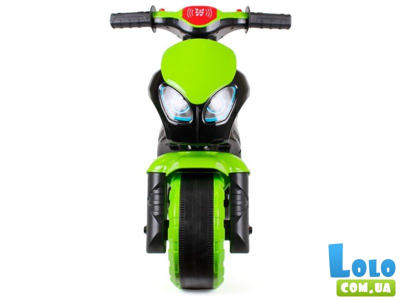 Мотоцикл - толокар с музыкальным рулем, ТехноК (зеленый с черным)