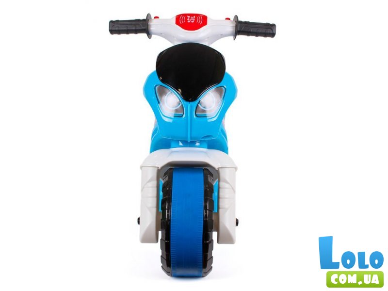 Мотоцикл - толокар Полиция с музыкальным рулем, ТехноК (голубой)