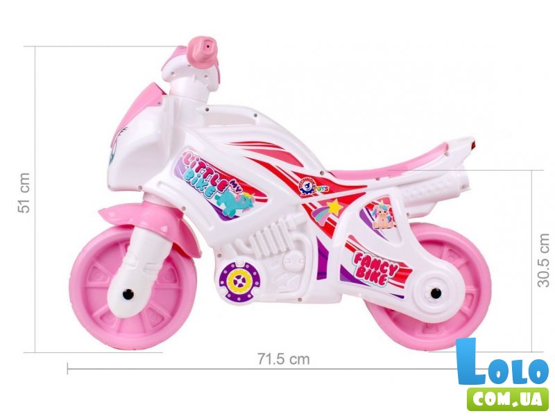 Мотоцикл - толокар, ТехноК (розовый с белым)