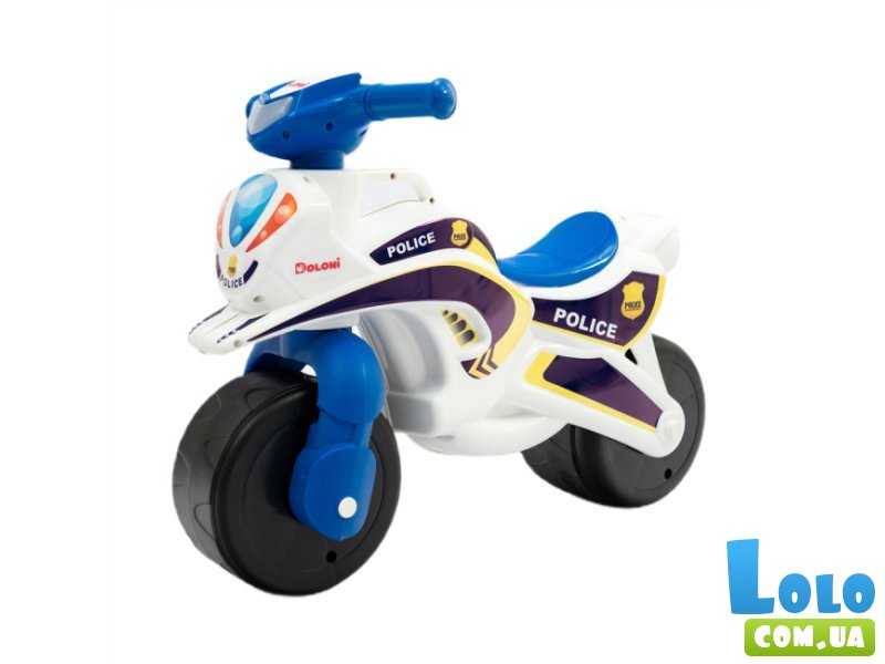 Мотоцикл - толокар Полиция, Doloni Toys (белый)