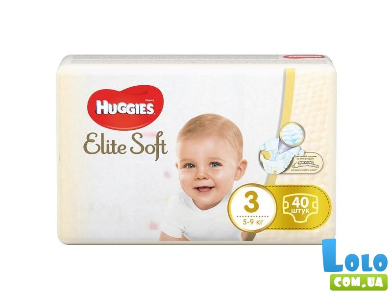 Подгузники Huggies Elite Soft 3 (Джамбо), 40 шт.
