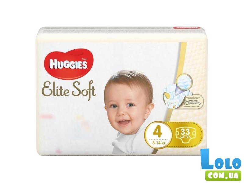 Подгузники Huggies Elite Soft 4 (Джамбо), 33 шт.