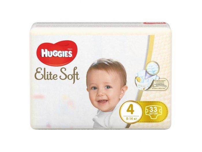 Подгузники Huggies Elite Soft 4 (Джамбо), 33 шт. Huggies - купити в Україні
