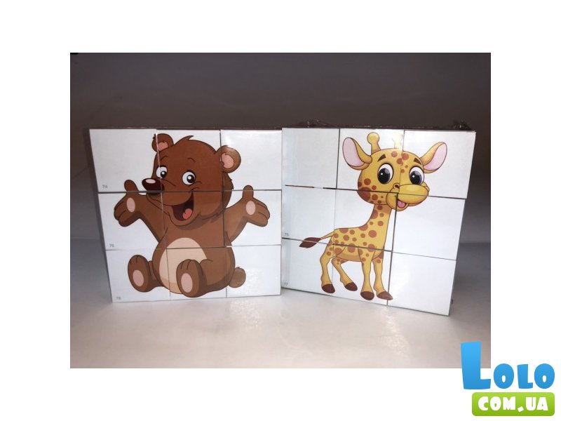 Кубики деревянные Забавные животные, Bamsic