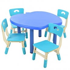 Детский столик и 4 стульчика (B0103-4) сине-бирюзовый