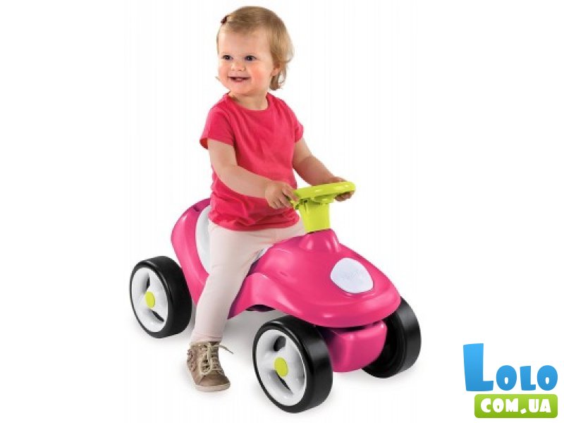 Машина для катания детская Smoby "Бабл Гоу" 2 в 1, розовая