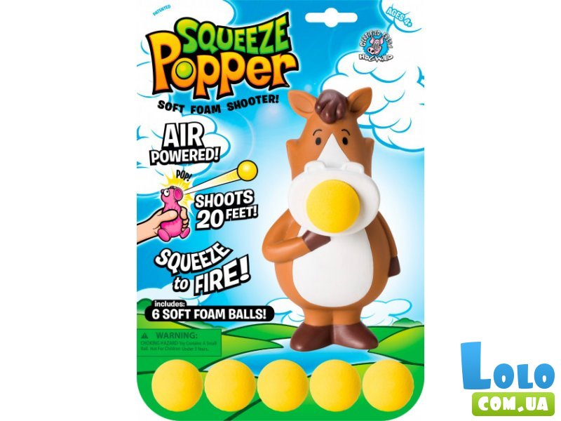 Игрушка Squeeze Popper "Стреляющая зверюшка. Пони"