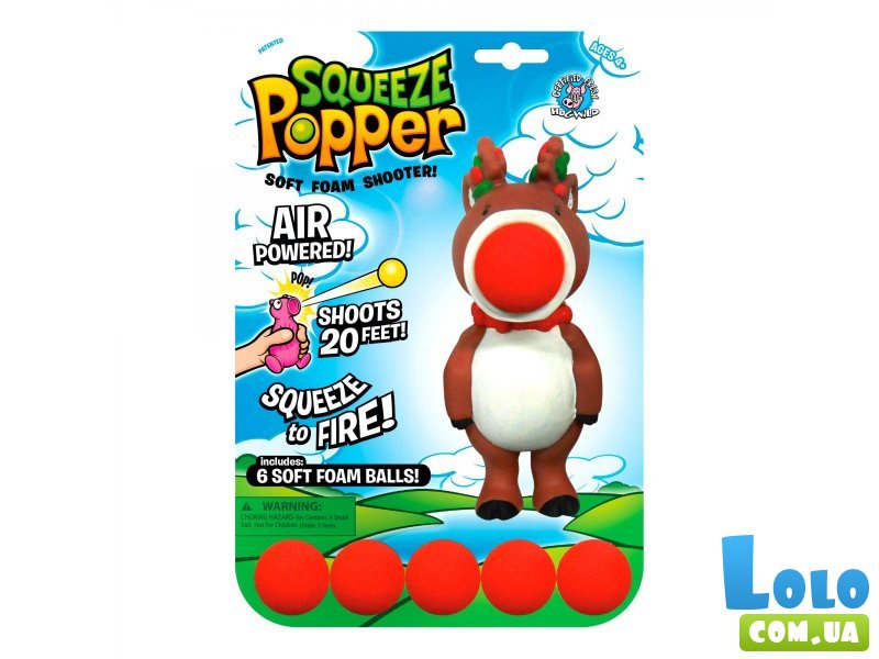 Игрушка Squeeze Popper "Стреляющая зверюшка. Олень"