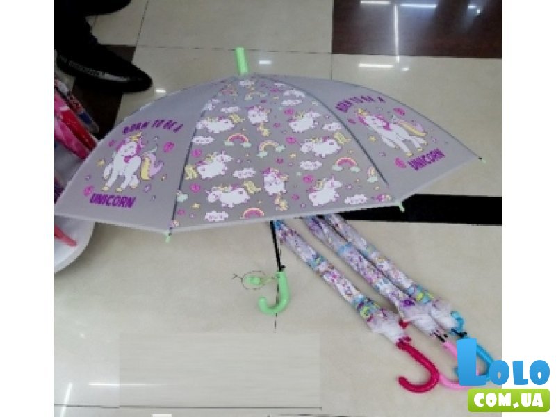 Зонтик детский со свистком "Единороги" (в ассортименте)