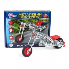 Конструктор металлический Мотоцикл, ТехноК, 181 дет.