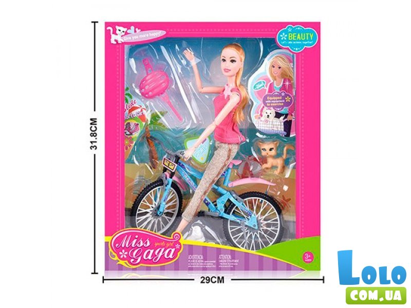 Кукла шарнирная на велосипеде