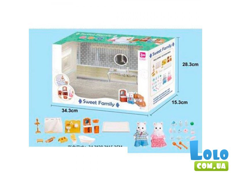 Мебель для кукол "Ванная комната", 2 фигурки