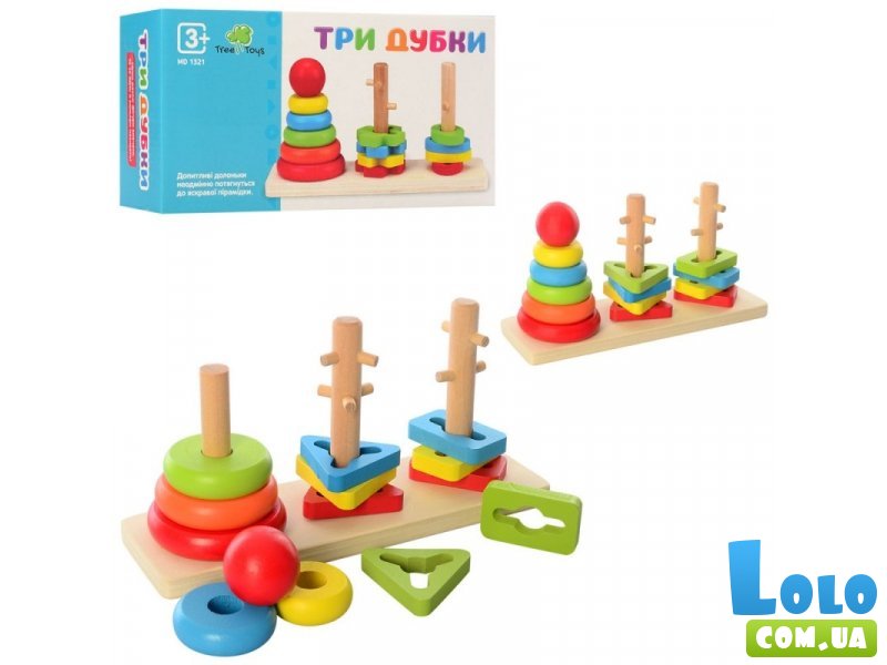 Деревянная игрушка Пирамидка-ключ (в ассортименте)