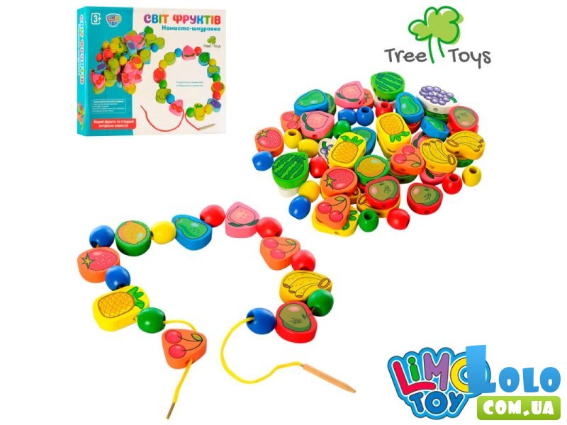 Деревянная игрушка "Шнуровка. Овощи и фрукты"