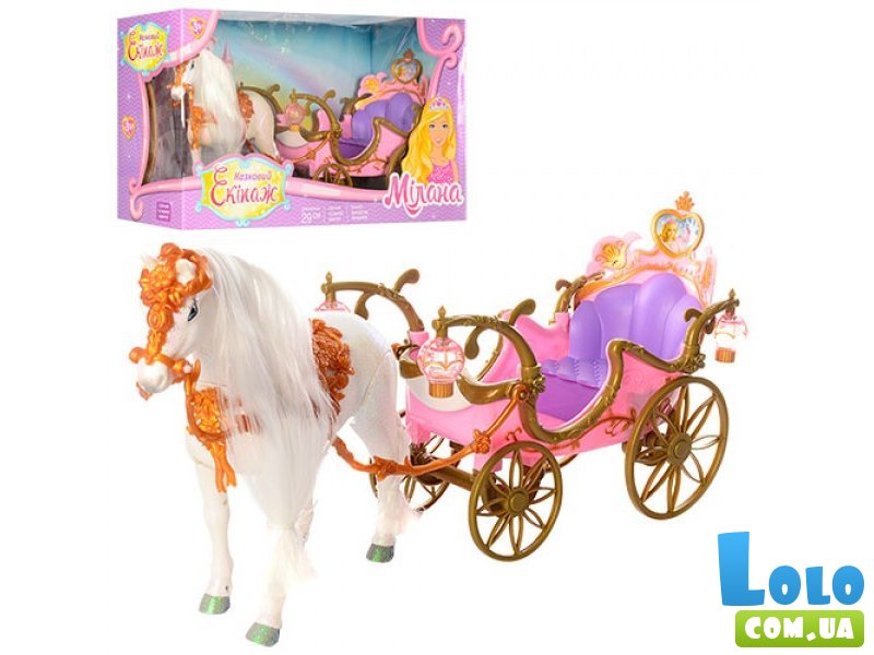 Карета для куклы с лошадью, музыкальная Bambi "Милана"
