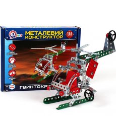 Конструктор металлический Вертолет, ТехноК, 185 дет.