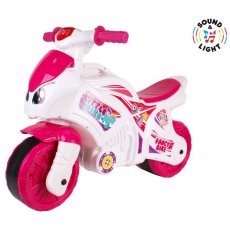 Мотоцикл - толокар с музыкальным рулем, ТехноК (бело-розовый)
