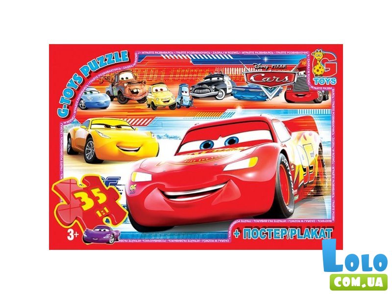 Пазлы Тачки, G-Toys, 35 эл.