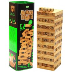 Настольная деревянная игра Дженга Number Tower, Danko Toys