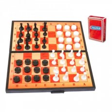 Игровой набор 4 в 1 шашки, шахматы, нарды, карты, Максимус