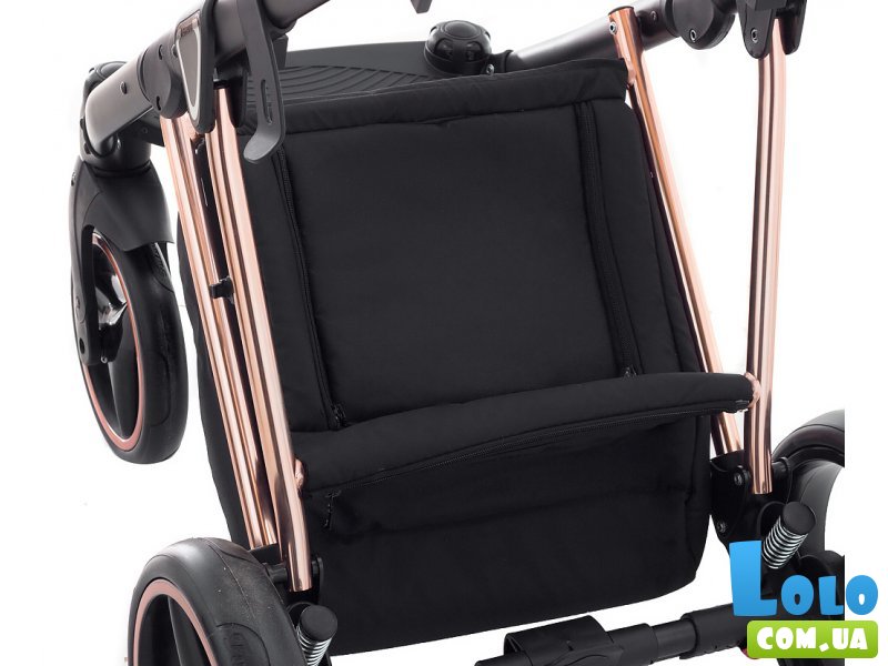 Универсальная коляска 2 в 1 Mimi Polar Pink Gold BR604, Adamex (черная с медным принтом)