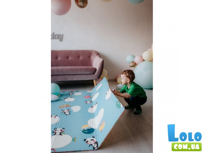 Детский развивающий термо коврик Воздушный шар - Животные, Mat4baby (200х150х1 см.)