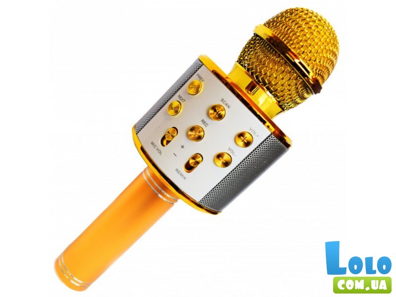 Беспроводной микрофон для караоке Wster (цвет золота)