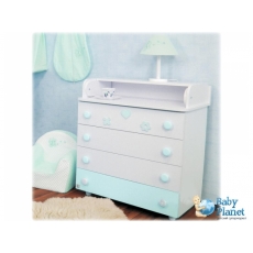 Комод-пеленатор Верес (бело-голубой), с аппликацией