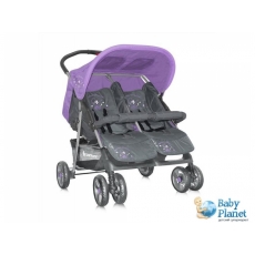 Прогулочная коляска Bertoni Baby Stroller Twin Grey&Violet Srtoller+Mama Bag (фиолетовая с серым)
