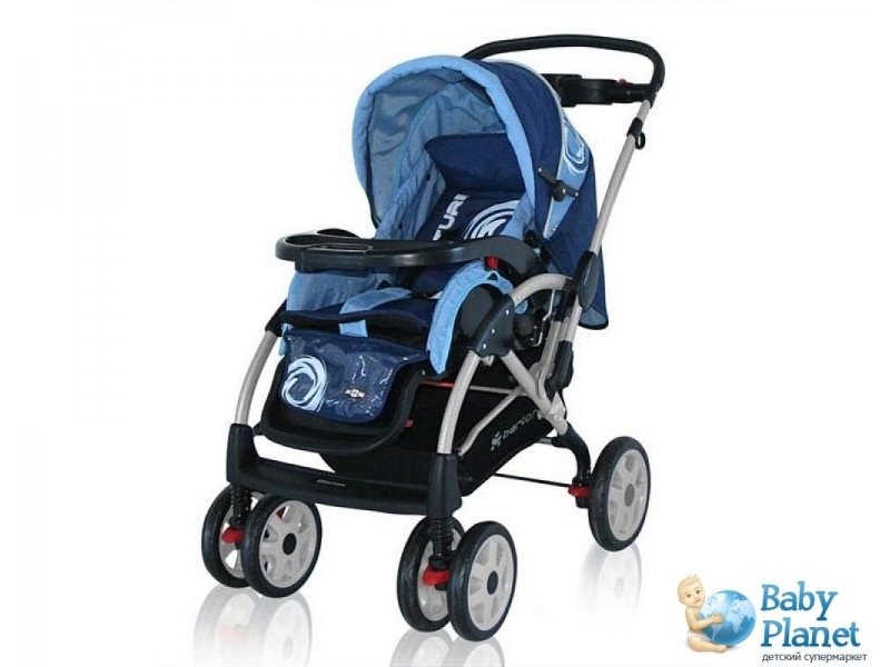 Коляска-трансформер Bertoni Baby Stroller Flair Grey&Blue Techno (серая с синим)