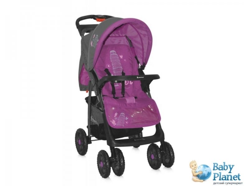 Прогулочная коляска Bertoni Foxy Grey & Purple Pisa (розовая с фиолетовым)
