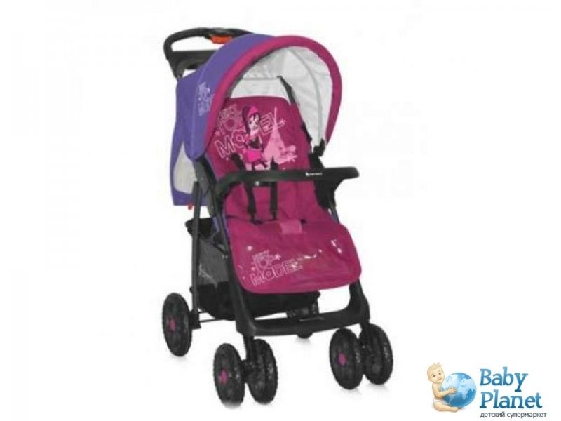 Прогулочная коляска Bertoni Foxy Violet Top Model (фиолетовая с розовым)