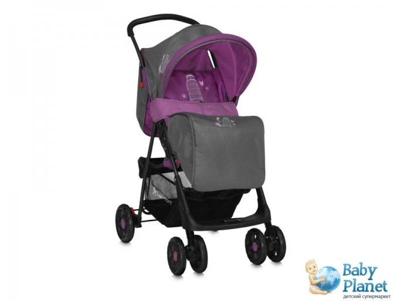 Прогулочная коляска Bertoni B.Stroller Star+Footcover Grey&Purple Pisa (серая с фиолетовым)