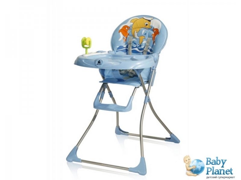 Стульчик для кормления Bertoni High Chair Jolly Blue Dolphins (голубой)