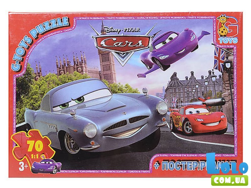 Пазлы Тачки, G-Toys, 70 эл.