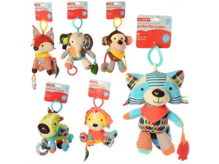 Плюшевая подвеска на коляску - погремушка (в ассортименте)