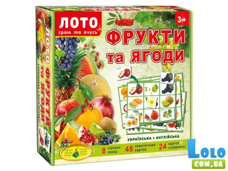 Настольная игра Детское лото Фрукты и ягоды, Енергия плюс (укр.)