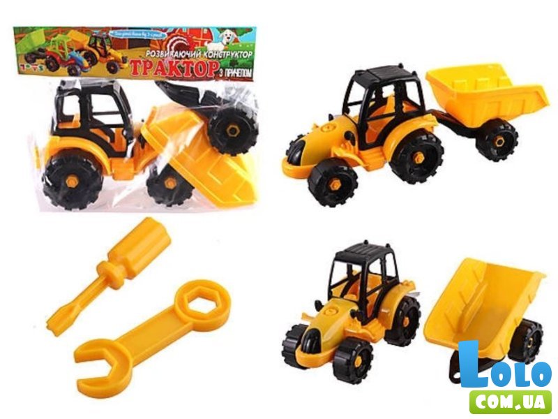 Конструктор на шурупах Трактор с прицепом (ИП.30.007)