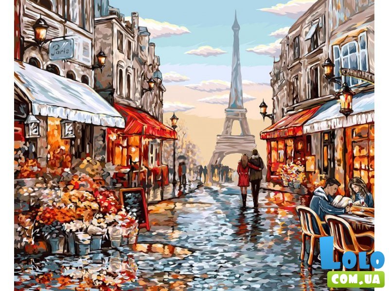Картина по номерам Цветочный магазин Парижа, Danko Toys (40х50 см)