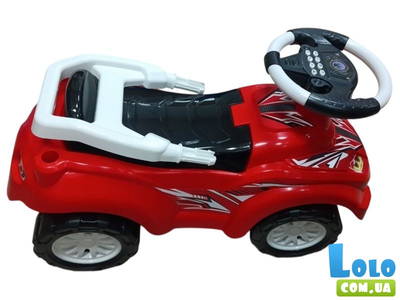 Автомобиль для прогулок - толокар с музыкальным рулем, ТехноК (красный)
