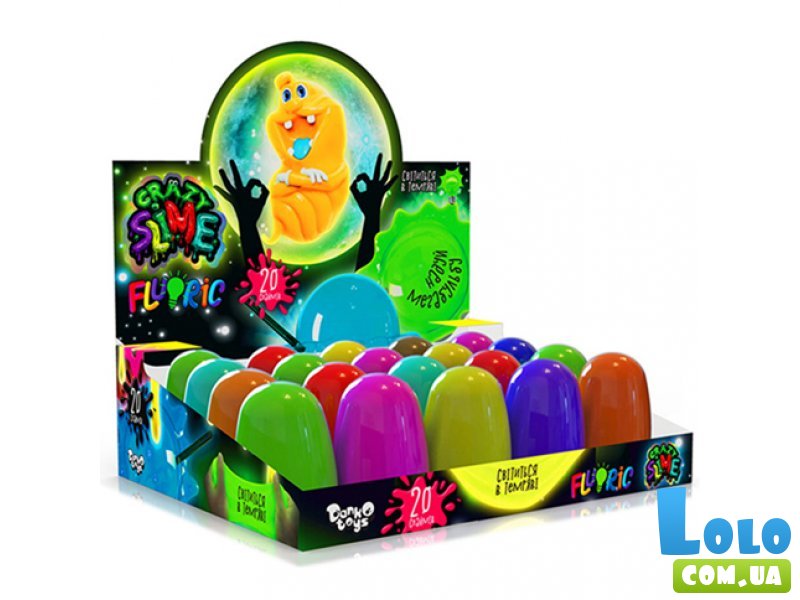 Вязкая масса Crazy Slime Fluoric, Danko Toys (в ассортименте)