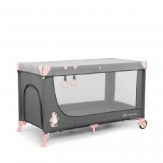 Кровать-манеж Joy Pink, Kinderkraft (серая с розовым)
