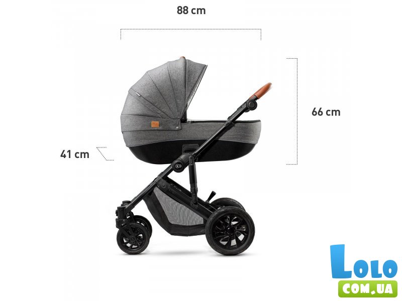 Универсальная коляска 2 в 1 Prime Black + MommyBag, Kinderkraft (черная)
